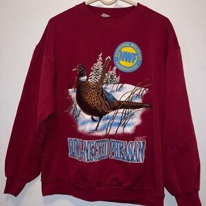 90’s Pheasant Burgundy Sweater